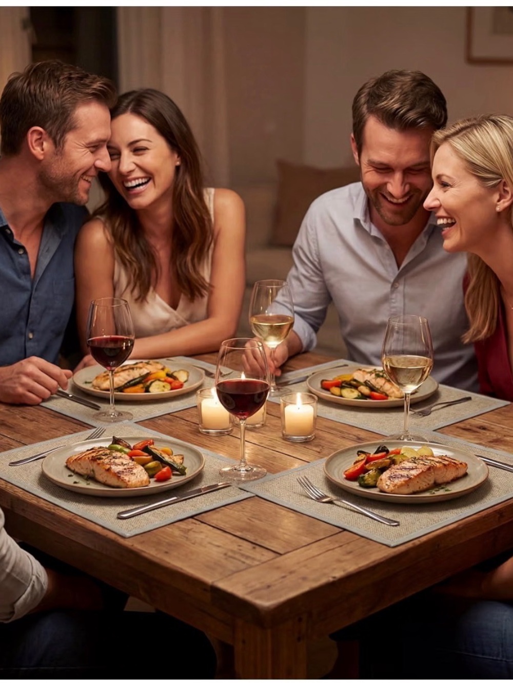 Premium Gray Woven Placemat - Set of 4